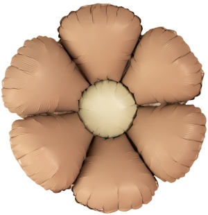Шар (24''/61 см) Цветок, Ромашка (надув воздухом), Бежевый, Сатин, 1 шт. в уп.