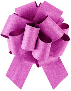 Бант Шар, Розовый, Глиттер, с блестками, 21 см, 1 шт. в упак. 