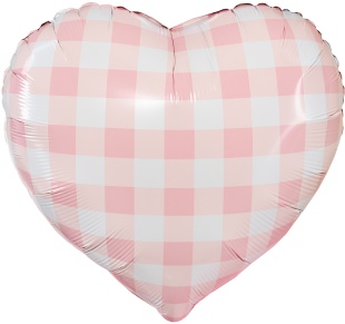 Шар (18''/46 см) Сердце, Клеточки, Розовый, 1 шт.