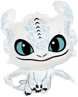 Шар (32''/81 см) Фигура, Любимый Дракон, Белый, 1 шт. в уп.