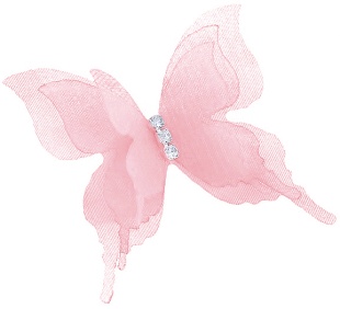 Декоративные бабочки Шифоновые, трехслойные, клеевые точки в компл, Пыльная роза, 4,5*5 см, 10 шт.