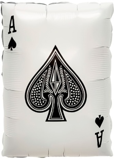 Шар (22''/56 см) Фигура, Покер, Карта Туз Пик, 1 шт. в уп.