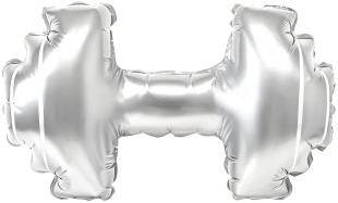Шар (37''/94 см) Фигура, Гантель, Серебро, 1 шт.